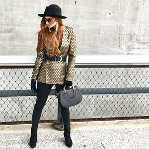 Gold and Black Metallic Blazer